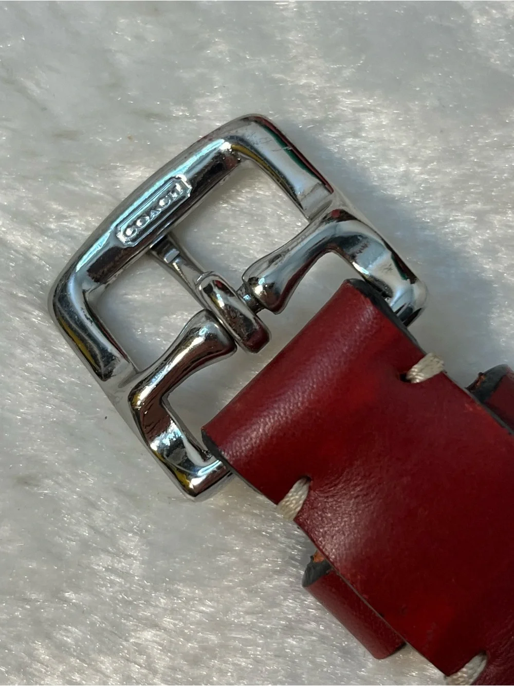 Coach Red Leather 1” Belt Size Medium